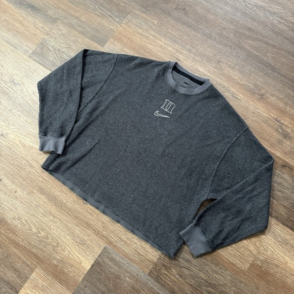 Nike Tops - Duke Blue Devils Nike Yoga Cropped L/S Top‎ Sz XS Gym Exercise Gray